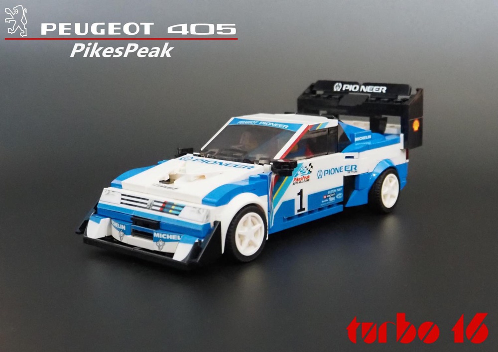 Peugeot 405 Turbo16 Pikes Peak Variant - Speed Champions 8 Studs wide
