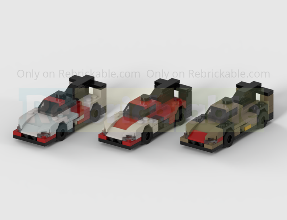 LEGO MOC Pack Of 3 WEC Porsche 963 LMDh Racing Cars - 4 Studs Wide ...