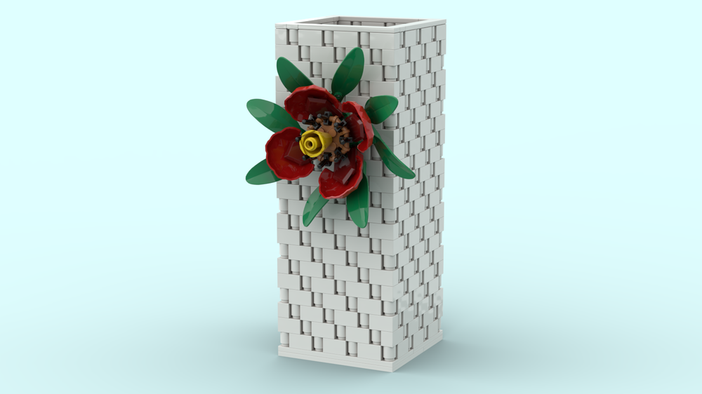 LEGO MOC Simple Vase with Red Flower by zsobricks | Rebrickable - Build ...