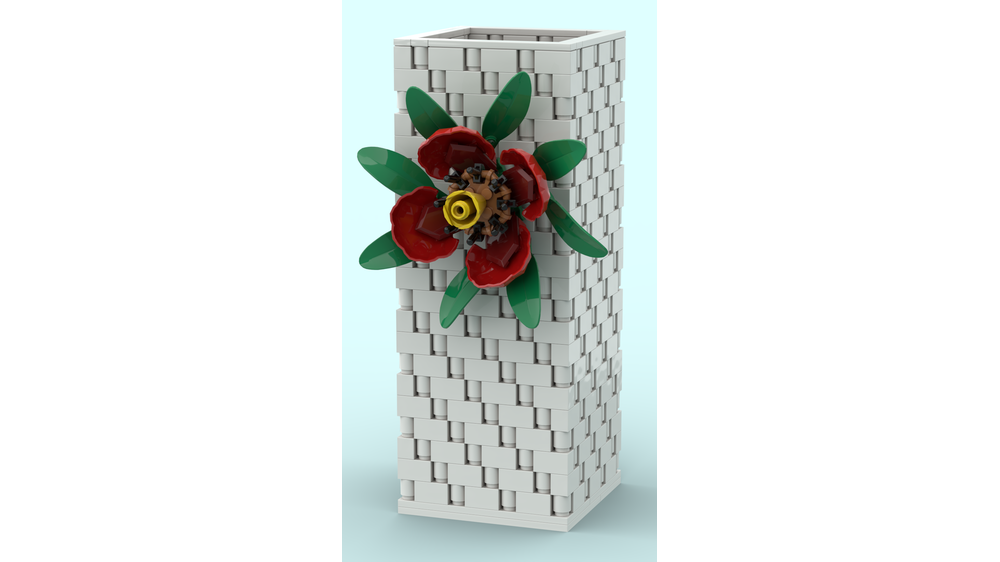 LEGO MOC Simple Vase with Red Flower by zsobricks | Rebrickable - Build ...