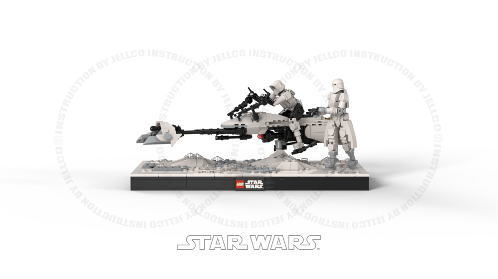 LEGO MOC Imperial 74-Z speeder bike white version and Snowtrooper