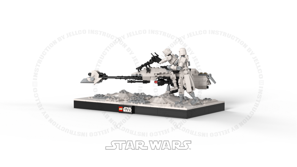 LEGO MOC Imperial 74-Z speeder bike white version and Snowtrooper