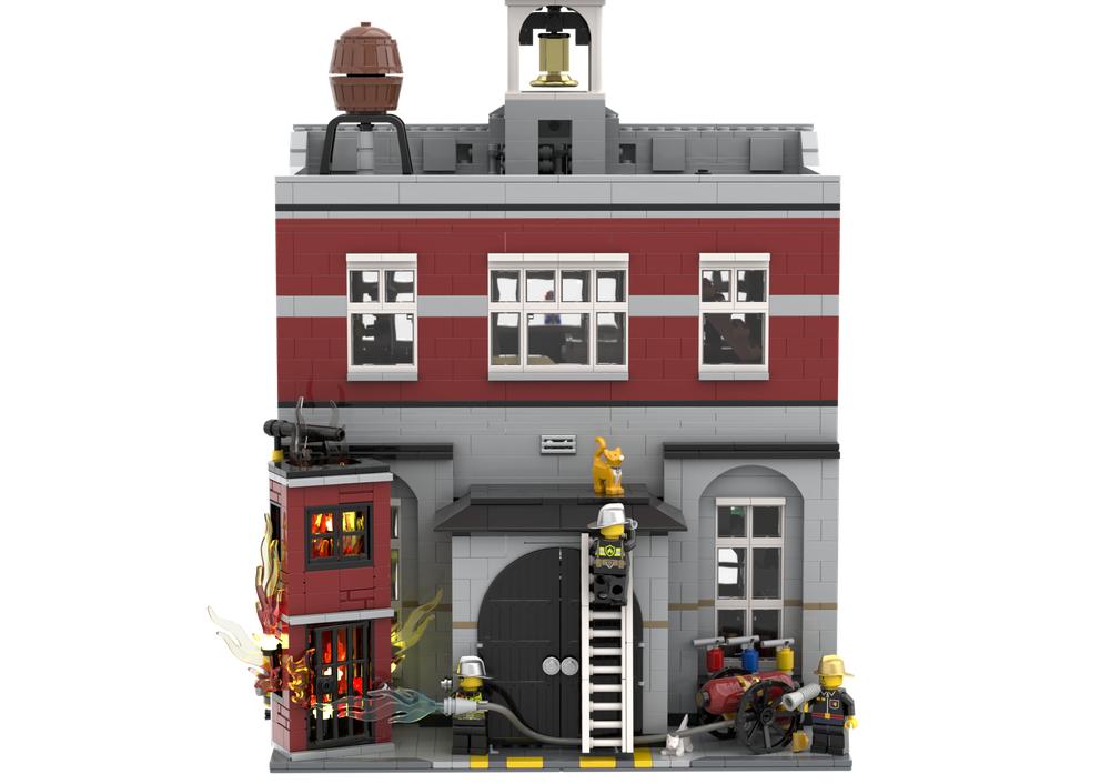 LEGO MOC Firefighter Training Day Backyard MOC for set 10197 Fire Brigade by Brick.Mocman Rebrickable Build with LEGO