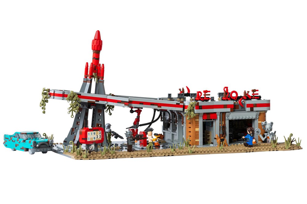 Lego Moc Fallout Red Rocket Truck Stop By Rstuijvenberg Rebrickable Build With Lego 2894