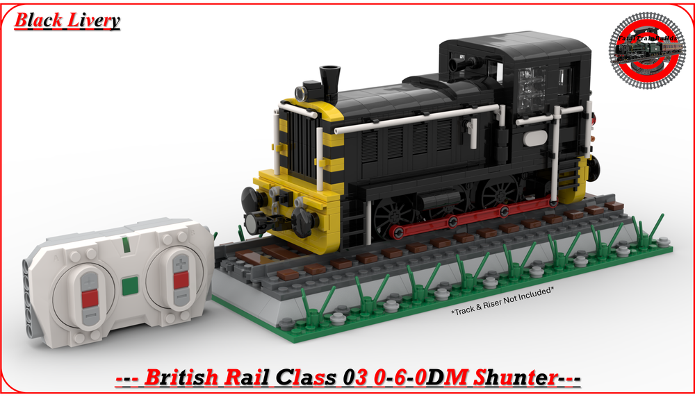 LEGO MOC Lego British Class 03 0-6-0DM Shunter (Black Livery) (8-Wide ...