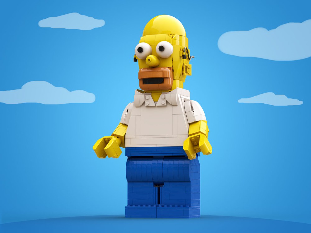 LEGO MOC Upscaled Minifigure Homer by Michelanlego | Rebrickable ...