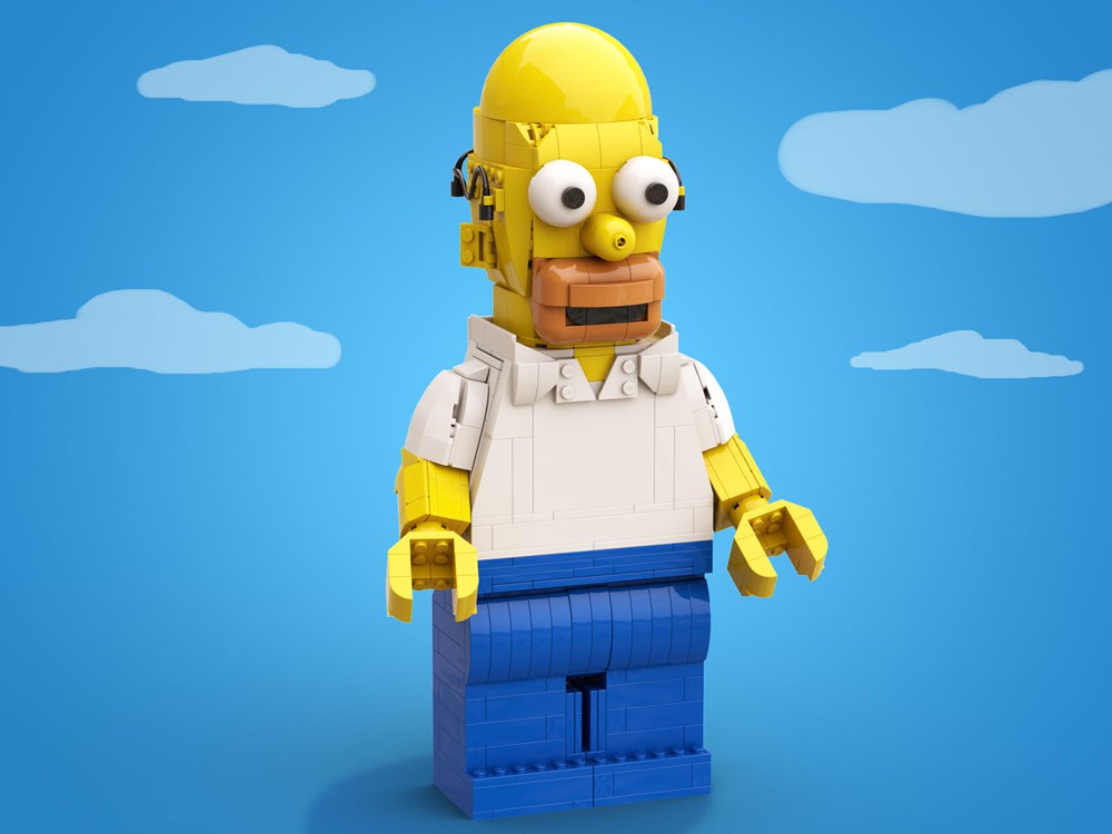 LEGO MOC Upscaled Minifigure Homer by Michelanlego | Rebrickable ...