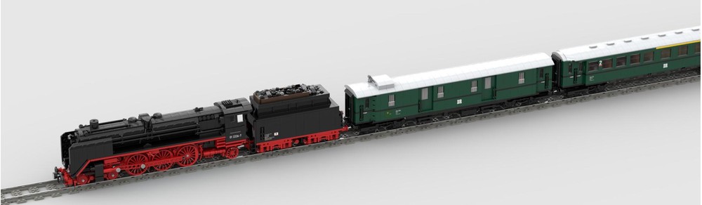 LEGO MOC MOCPACK > Steam Engine BR01 with Era III coaches by langemat ...