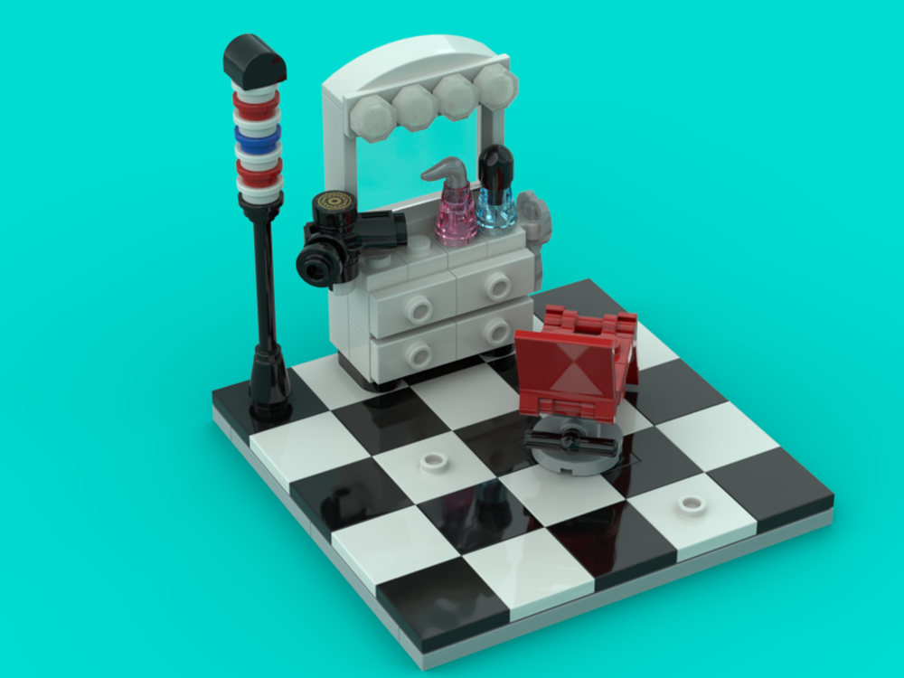 LEGO MOC Barber Shop Interior by metalman.bricks | Rebrickable - Build ...