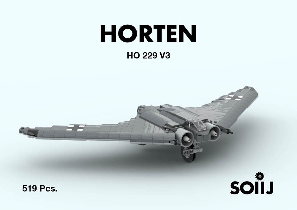 Lego Moc Horten Ho 229 V3 German Livery 1 38 By Soiij Rebrickable Build With Lego