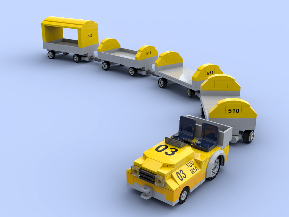 LEGO MOC Airport Tug with Luggage Carts by mshenn | Rebrickable - Build ...