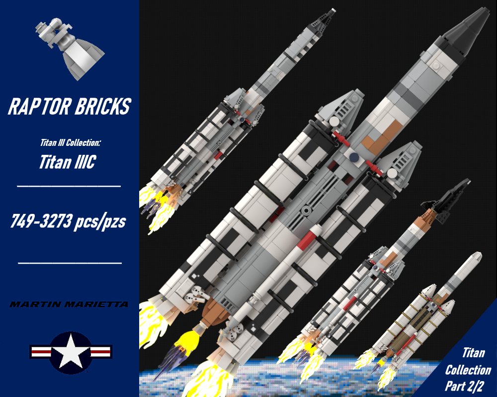 LEGO MOC Titan IIIC Collection (3C, 3C+, 3C X-20, 3C MOL at 1:110 scale ...