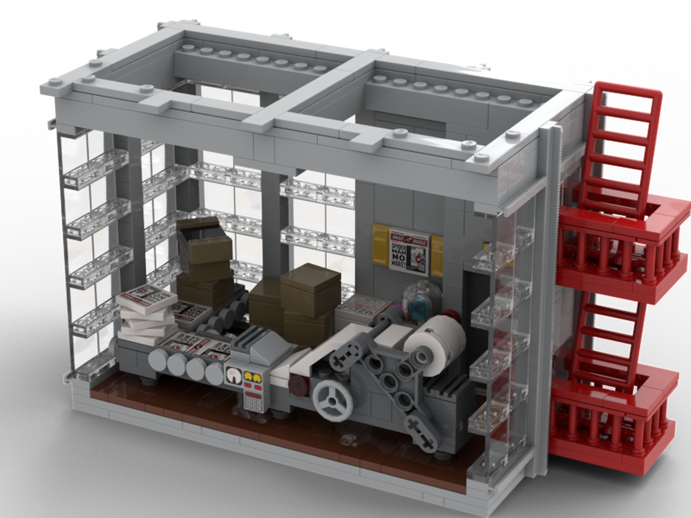 LEGO MOC daily bugle building mod printing room ( empty daily bugle ...