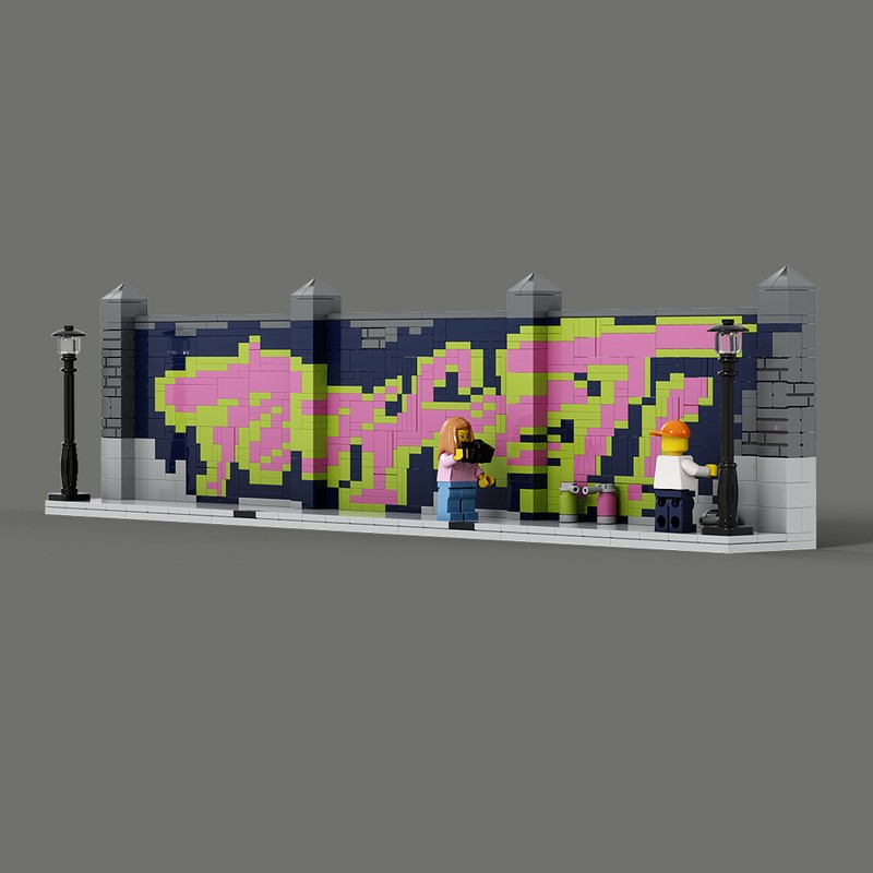 LEGO MOC Graffiti fence by xiaowang | Rebrickable - Build with LEGO