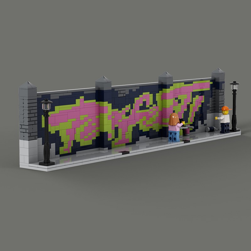 LEGO MOC Graffiti fence by xiaowang | Rebrickable - Build with LEGO