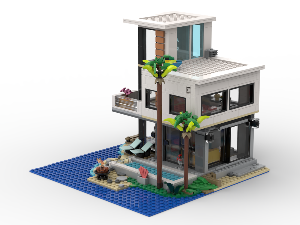 LEGO MOC Modern Beach House Modification of Set 31153 by Brick Artisan Rebrickable Build with LEGO