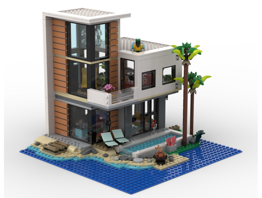 Pool Lego Modern House LEGO MOC Modern Beach House By Brick