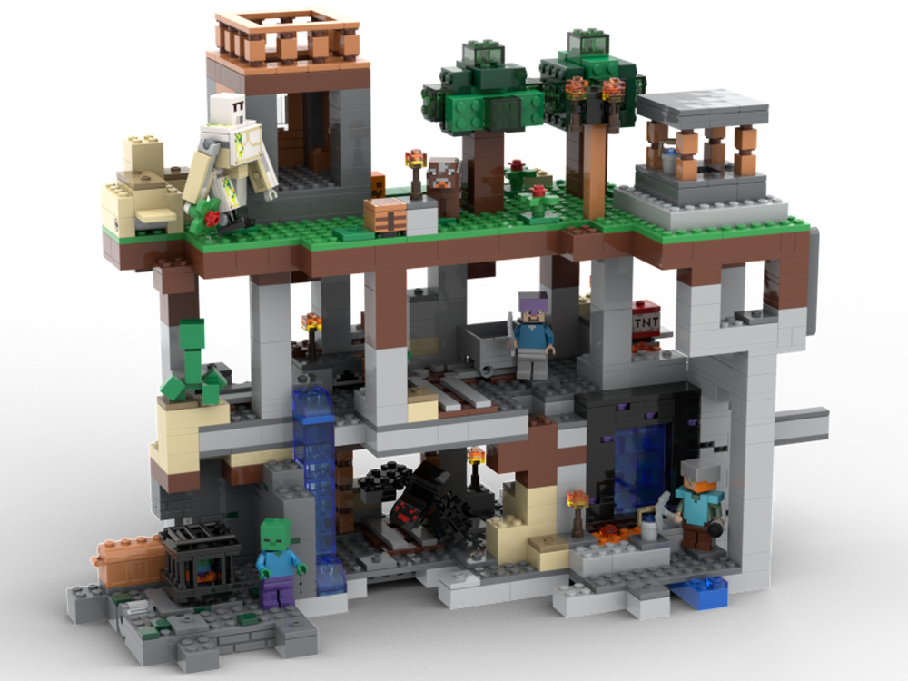 LEGO MOC Minecraft Ravine Village by FyreDragon | Rebrickable - Build ...