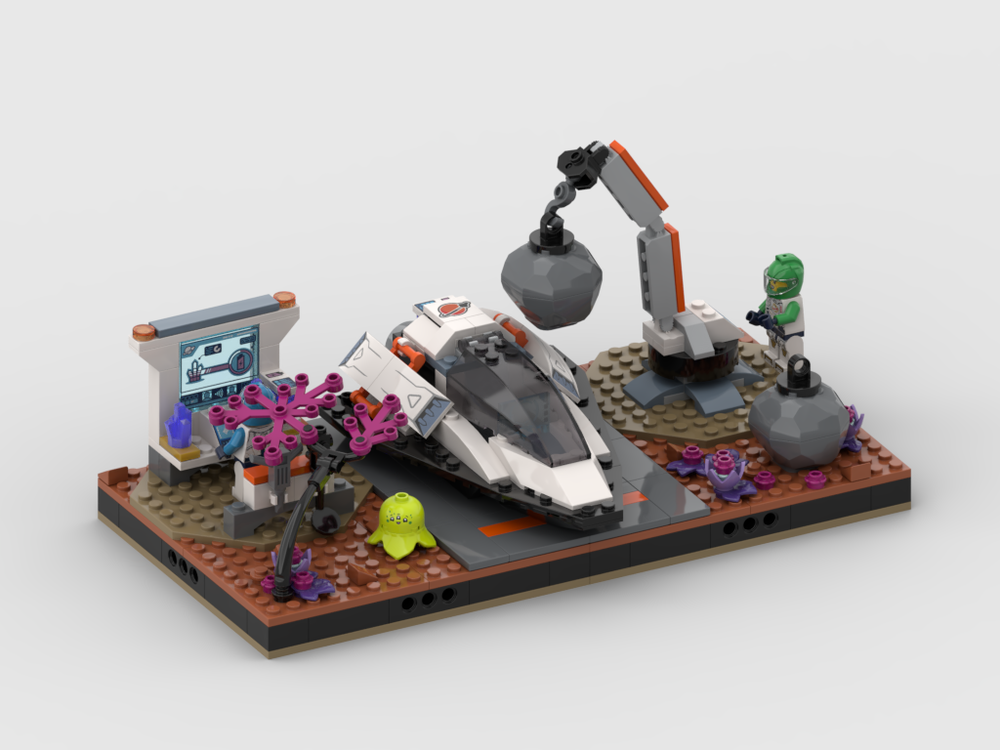 LEGO MOC-184762 Display for set 60429 - Spaceship and Asteroid