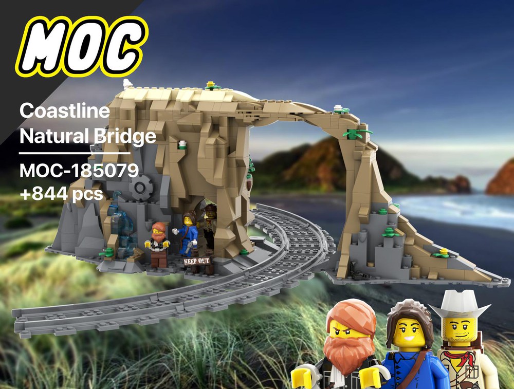 LEGO MOC Coastline Natural Bridge | Train Tracks | Falling Rocks ...