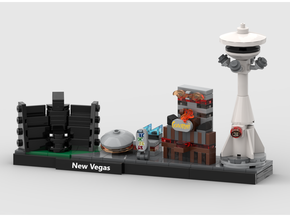 LEGO MOC Fallout New Vegas architecture style diorama by Grisbee Rebrickable Build with LEGO