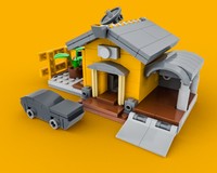 Cottage w/ Interior + Mini Car