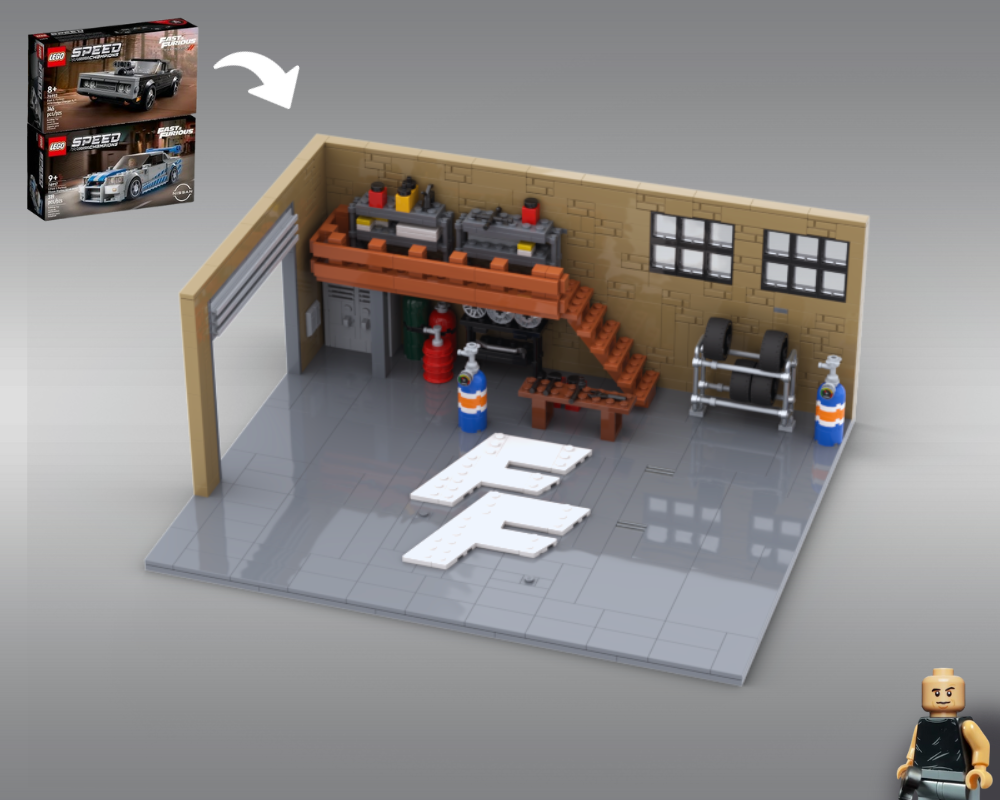 LEGO MOC Dom's Garage (Fast & Furious) - Speed Champions Display