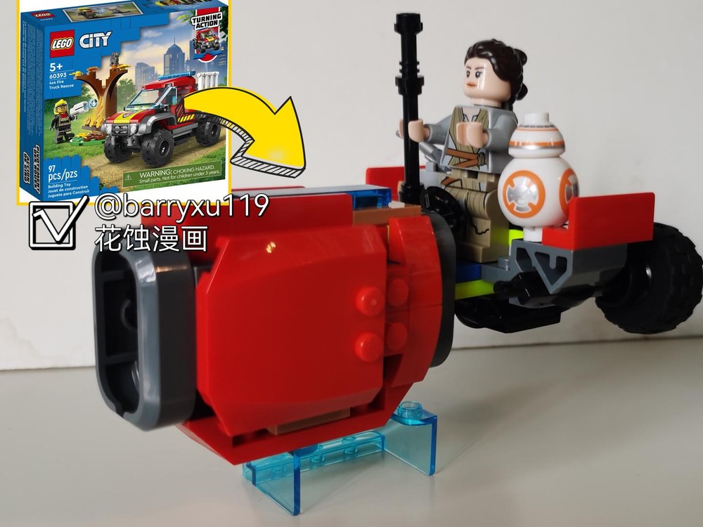 Making LEGO 60393 Fire Truck into Rey's Speeder