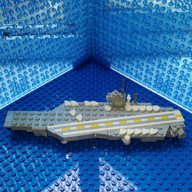 LEGO MOC USS Nimitz class aircraft carrier in microscale by bcwbricks Rebrickable Build with LEGO