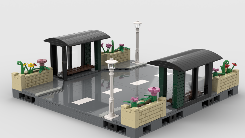Modular road with bus stop