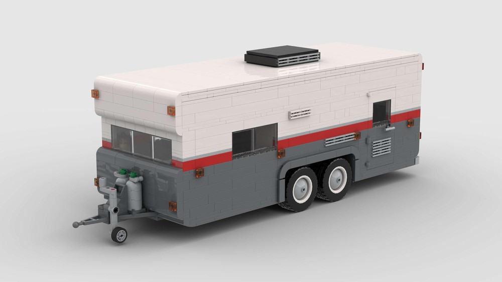 80s Camper Trailer / Caravan In Icons/Creator Expert Vehicle Style