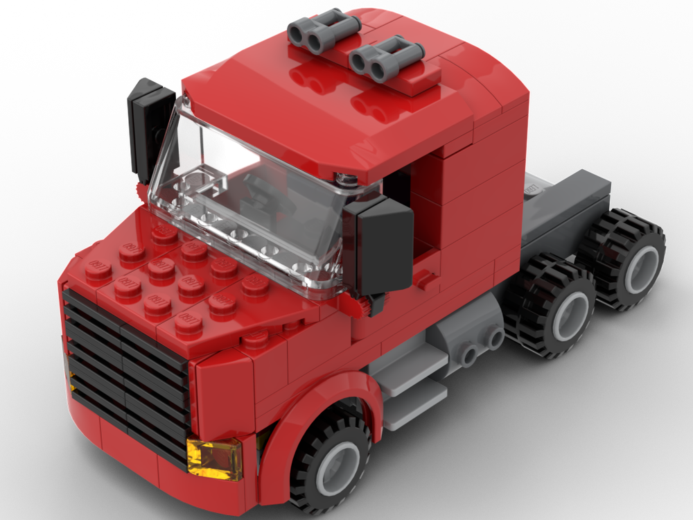 LEGO MOC Red semi truck by RightBrick | Rebrickable - Build with LEGO