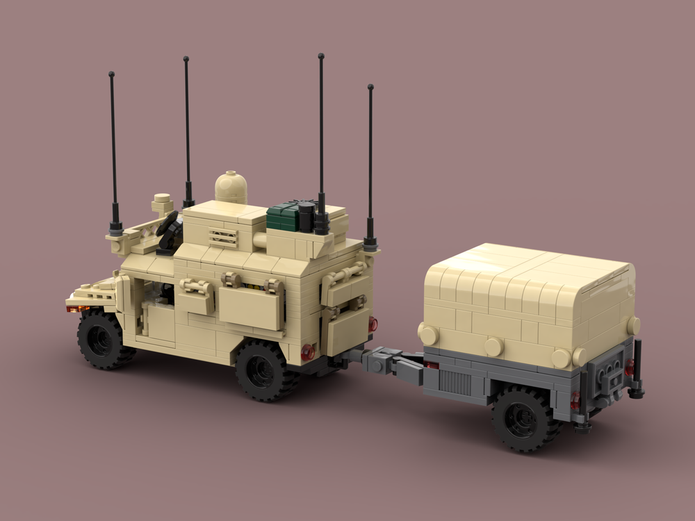 LEGO MOC CPP(I) Humvee and Trailer | US Army Mobile Command Post and ...