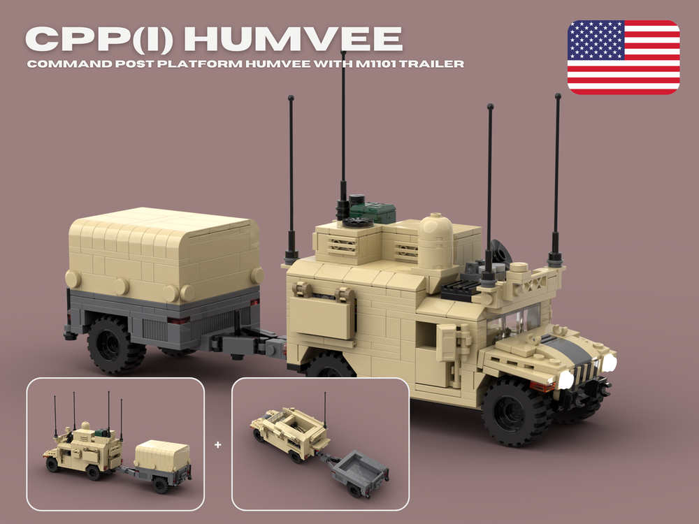 LEGO MOC CPP(I) Humvee and Trailer | US Army Mobile Command Post and ...