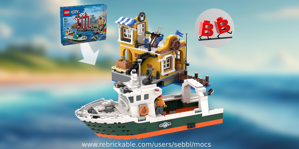 LEGO MOC 60422: Trawler & Fish Processing Station by sebbl ...