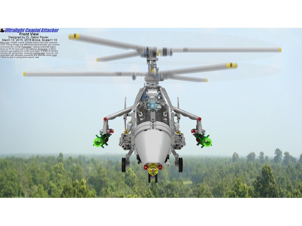 LEGO MOC Ultralight Coaxial Attacker Helicopter by gjpauler