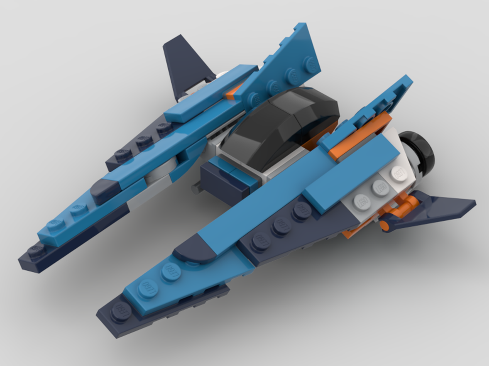 LEGO MOC Star Wars Jedi Interceptor inspired Spaceship (blue) by ...