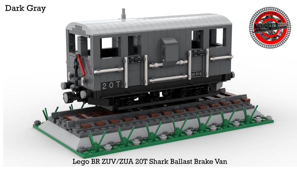 LEGO MOC Lego BR ZUV/ZUA Shark Ballast Brake Van (148 Scale) (Dark