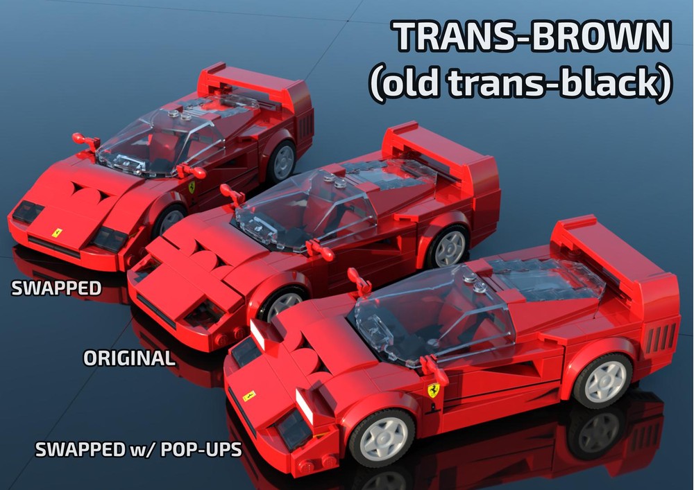 LEGO MOC 76934 Ferrari F40 Engine & Headlight Swap by MadDadBricks