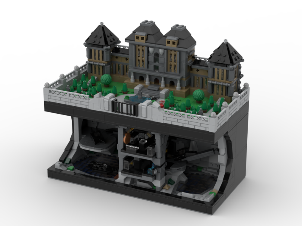 LEGO MOC Batcave with Wayne Manor by Double U Bricks Rebrickable Build with LEGO