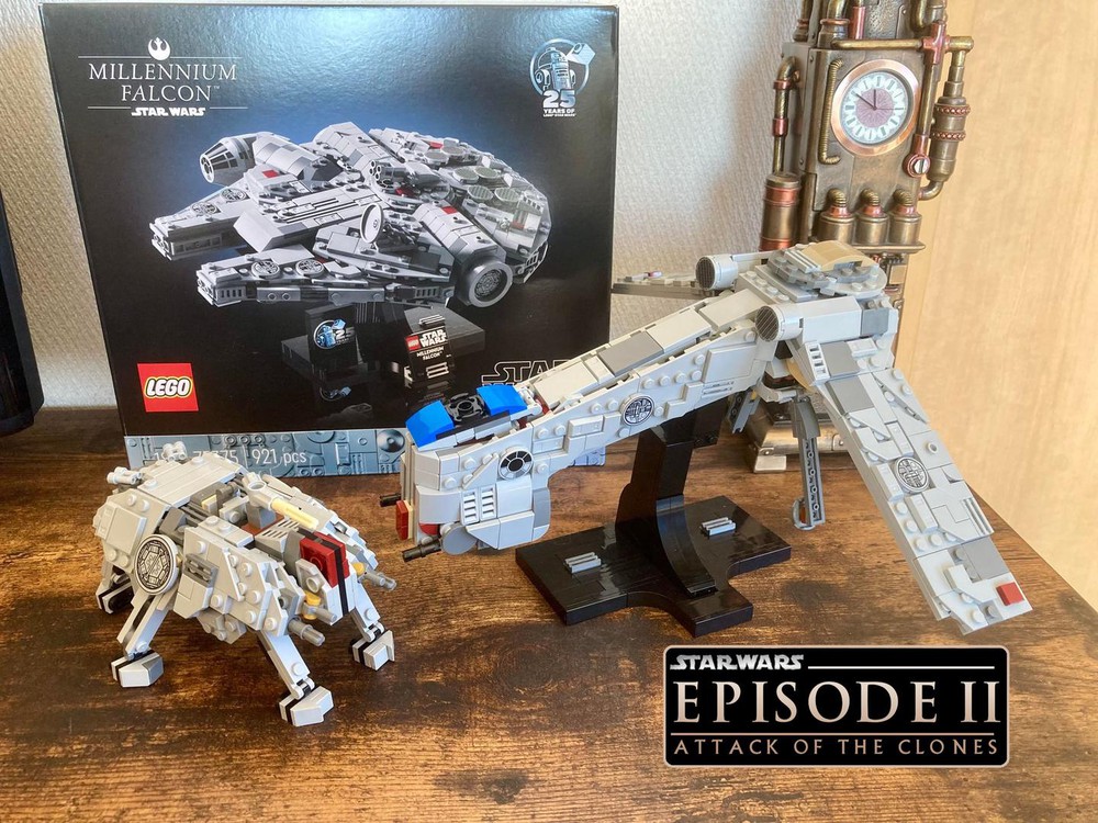 LEGO MOC Republic Dropship AT TE Walker Midi Scale by CreationCaravan Brad Barber Rebrickable Build with LEGO