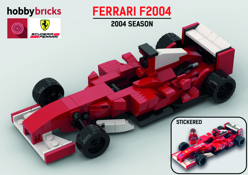 LEGO MOC Ferrari F2004 M. Schumacher R. Barrichello 2004 Season by HobbyBricks Rebrickable Build with LEGO