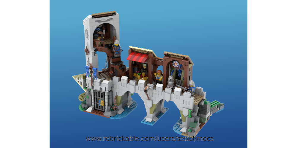 Pont Médiéval MOC 604 Pièces Compatible LEGO 10305 - Extension Château
