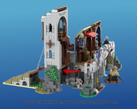 Pont Médiéval MOC 604 Pièces Compatible LEGO 10305 - Extension Château