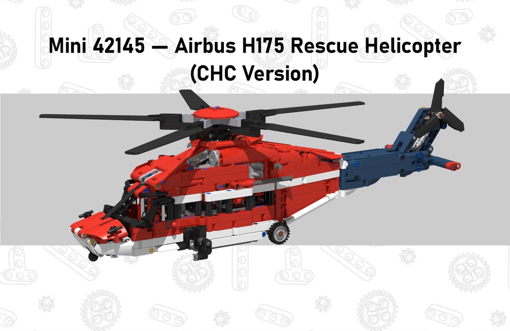 LEGO MOC-192494 Mini 42145 - Airbus H175 Rescue Helicopter (CHC