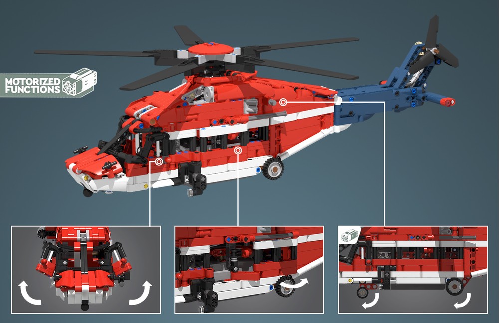 LEGO MOC-192494 Mini 42145 - Airbus H175 Rescue Helicopter (CHC