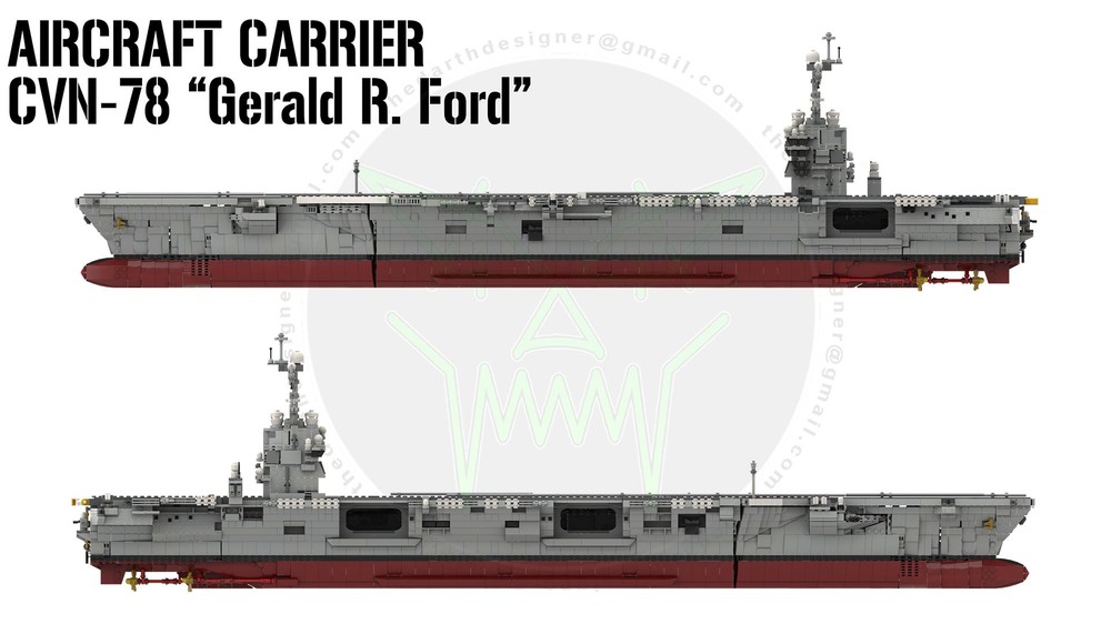 LEGO MOC CVN-78 Gerald R. Ford | Aircraft Carrier - 1:300 Scale by ...