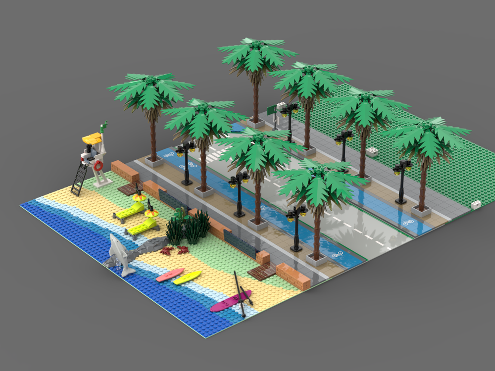 LEGO MOC Beach Front Boulevard by zero_g_is_fun | Rebrickable - Build ...