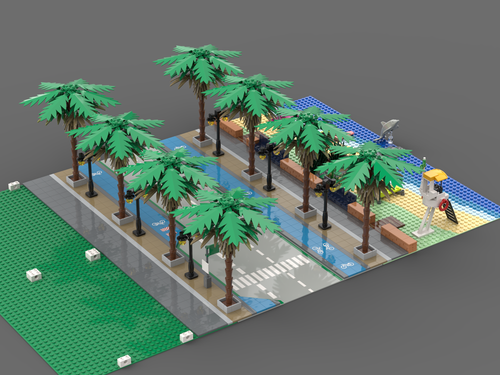 LEGO MOC Beach Front Boulevard by zero_g_is_fun | Rebrickable - Build ...