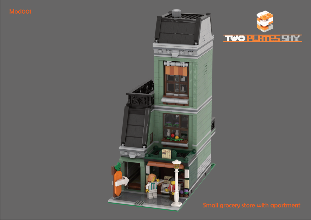 LEGO MOC-194055 MOD001 Small Town Grocery Store and Apartment by ...